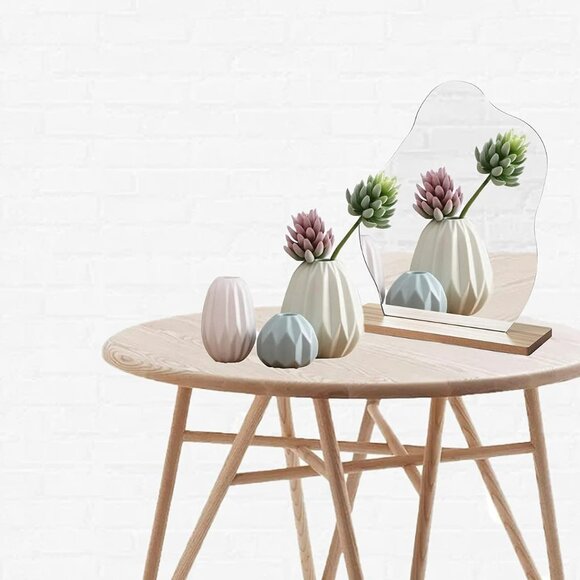 Acrylic Makeup Mirror for Desk with Stand Aesthetic Desk Decor Vanity Mirror Fra - Picture 4 of 7